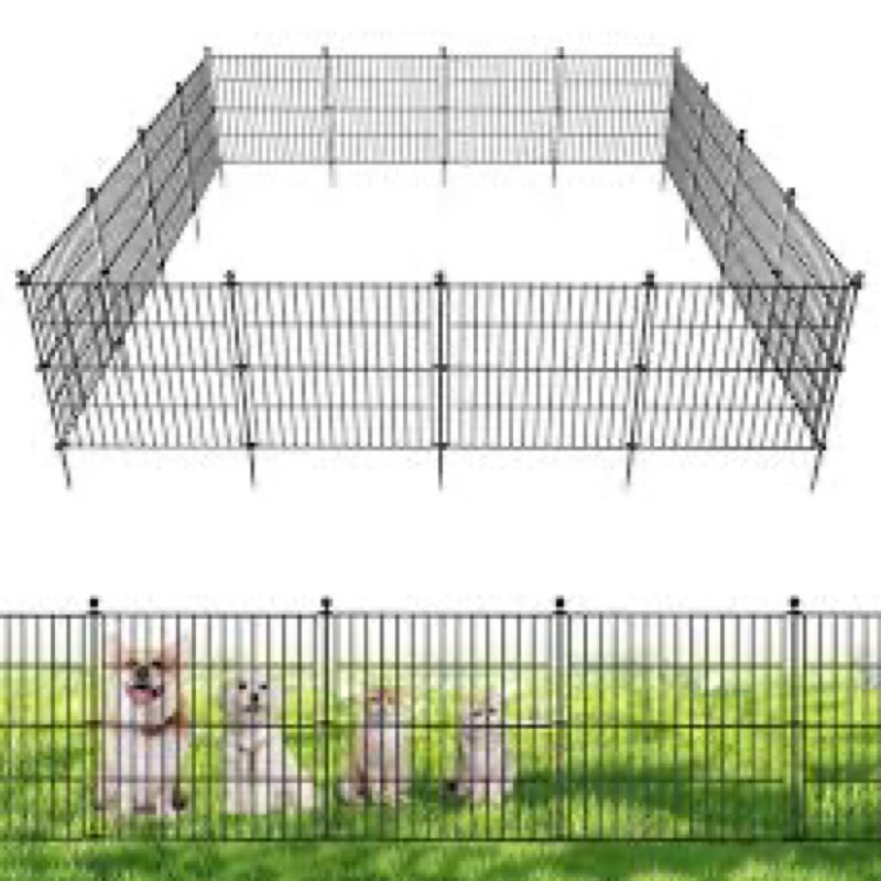 (Incomplete )(similar )10 Panels Garden Fencing Animal Barrier with Lock, 48 in(H) X 24 Ft(L) Dog Fence Outdoor for Yard Ru