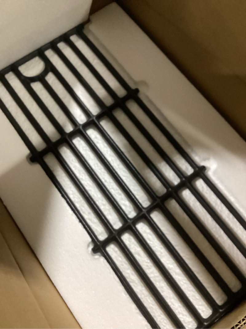 Condition photo showing Good Condition for cooking grates for charbroil performance grill - 463365021 463365522 463352521 463350521, grill grates for 463366022 463350722 463352021,cast iron, 17", 3 packs 16.88"x24.6"