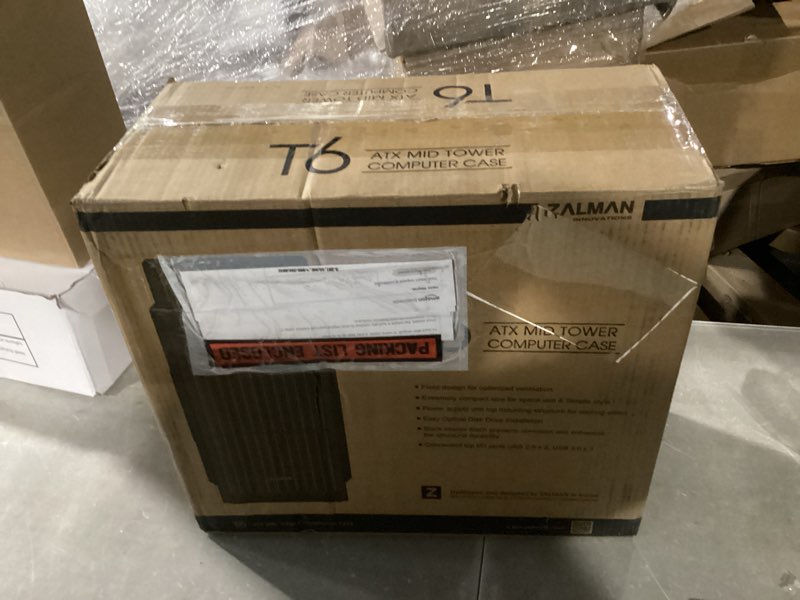 Condition photo showing New/Like New for zalman t6 atx mid tower computer pc case, pre-installed 120mm fan, 5.25 odd, usb 3.0, patterned mesh design, matx itx for gaming workstation, black