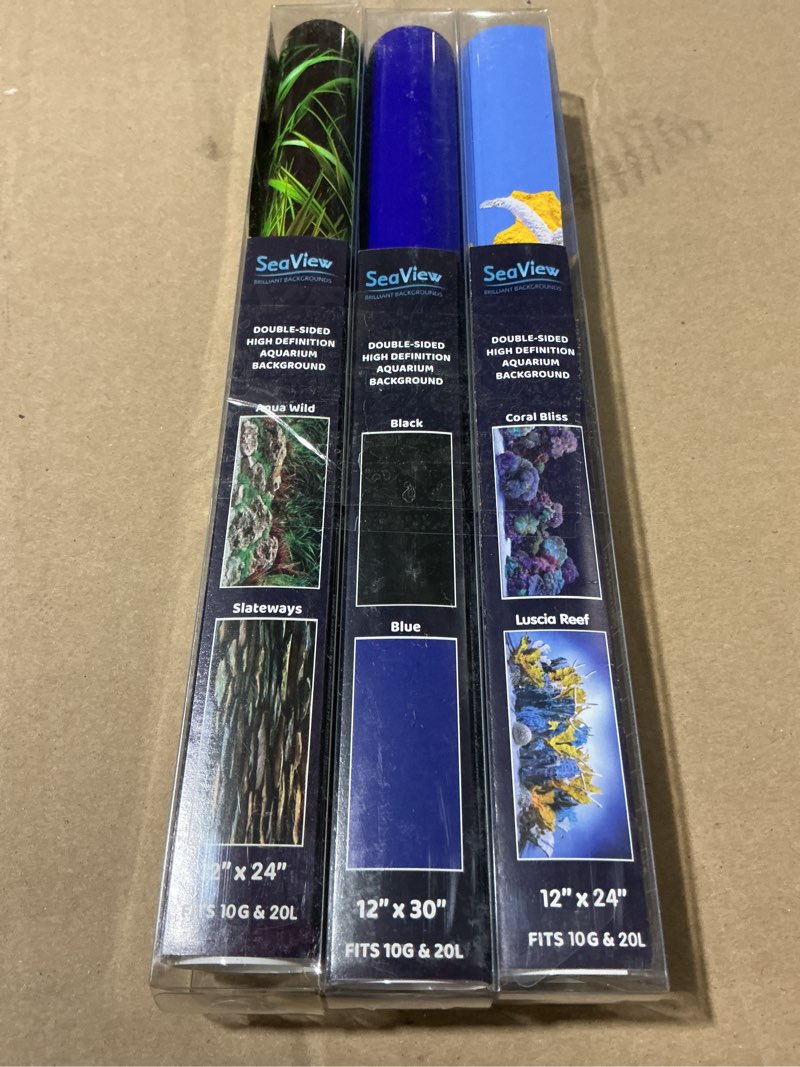 Condition photo showing New/Like New for ((Bidding on 3-different designs))Seaview Brilliant Backgrounds Deep Sea Blue/ Midnight black, 12\" L X 30\" W