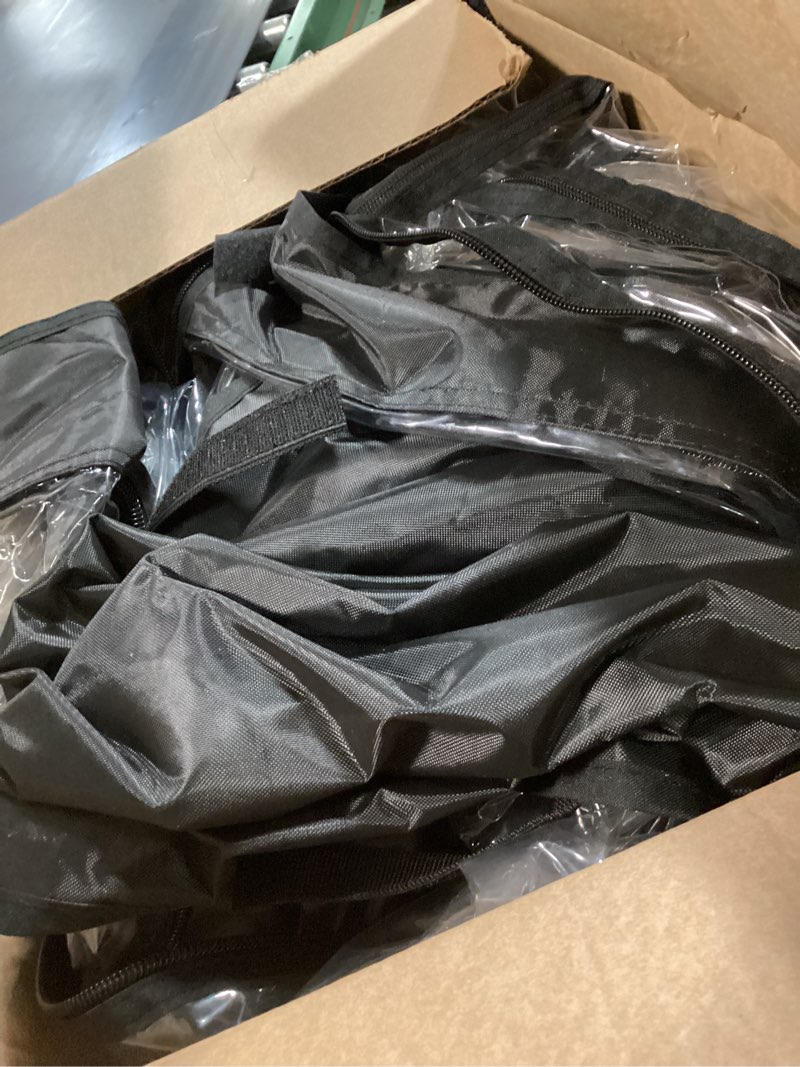 Condition photo showing As Is for Golf Cart Weather Enclosure 54"-124" Roof, 2 4 6 8 Passenger Golf Cart Rain Cover for EZGO TXT RXV Club Car Precedent DS Evolution Yamaha Onward Tempo Icon, 4-Sided Windows Roll-up Door 4 Passenger EZGO 59" Black