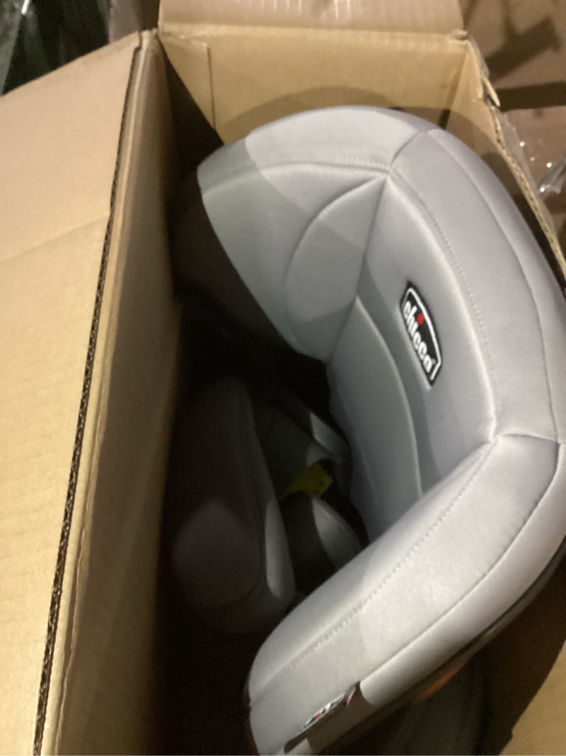 Condition photo showing As Is for Chicco KidFit ClearTex Plus 2-in-1 Belt-Positioning Booster Car Seat, Backless and High Back Booster Seat, for Children Aged 4 Years and up and 40-100 lbs. | Drift/Grey KidFit ClearTex Plus Drift