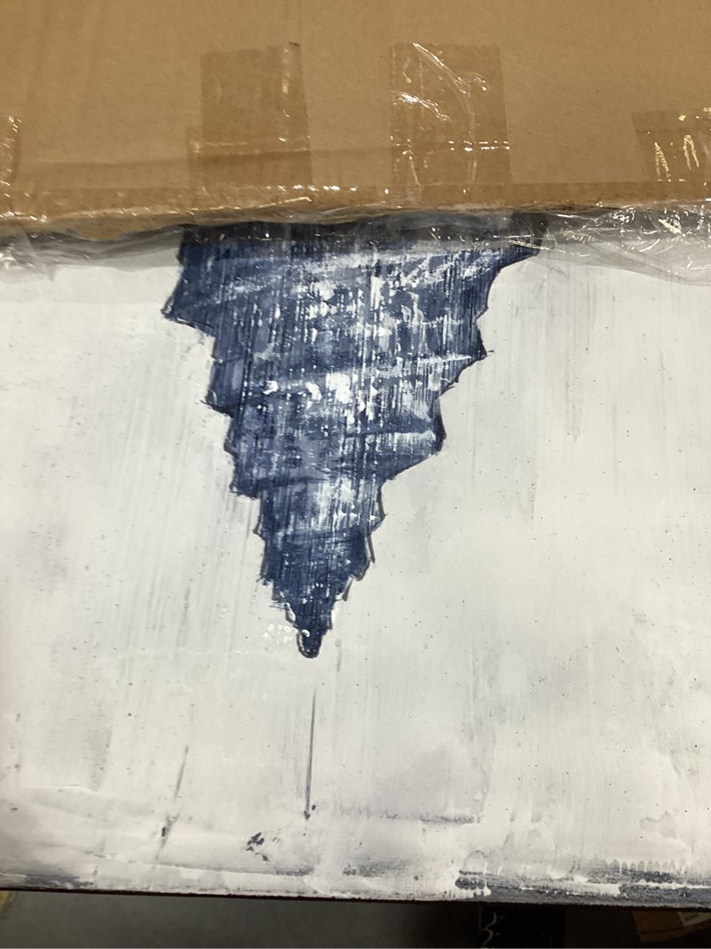 Condition photo showing New/Like New for Yihui Arts Coastal Canvas Art Oil Painting Hand Painted Blue and White Animal Picture Decor For Wall Hand Painted For Living Room sea snail 28"L x 20"W