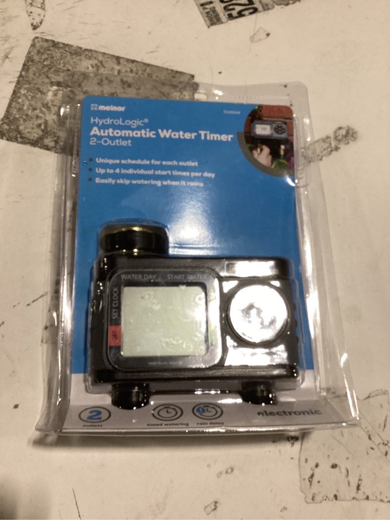 Condition photo showing As Is for melnor 2 output port digital hose end timer