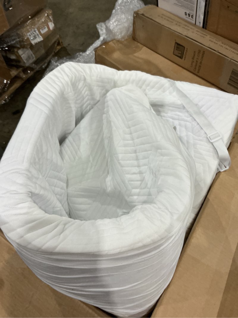 Condition photo showing As Is for 4 inch dual layer memory foam mattress topper - 2 inch 1000gsm fluffy soft pillow top mattress pad cover and 2 inch cooling gel memory foam for back pain relief, with 8-21" deep pocket (queen,60"x80") white queen