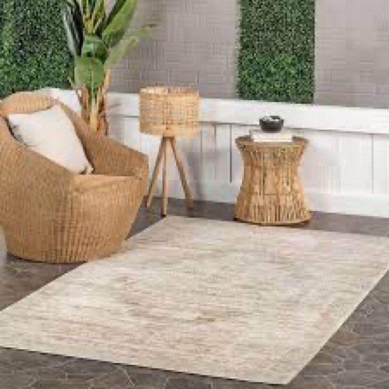 Nuloom Lotus Vintage Machine Washable Indoor/Outdoor Area Rug - 7’5”x9’6” Runner - Beige 