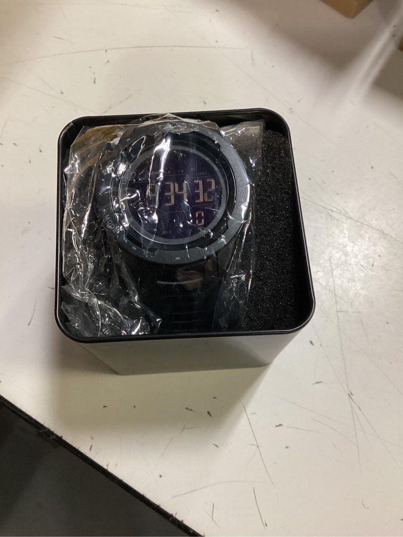 Condition photo showing Good Condition for findtime men's digital watch waterproof pedometer watches sport watch step counter calorie military watch with stopwatch alarm led backlight countdown black