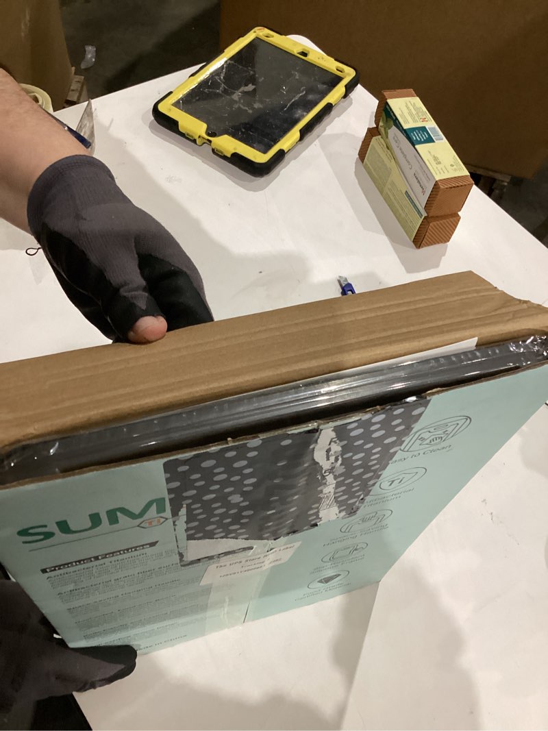 Condition photo showing Good Condition for titanium cutting board for kitchen, cutting board double sided food grade, pure titanium/pp, easy to clean large size 16”×11” silver set of 1 (16" x 11")