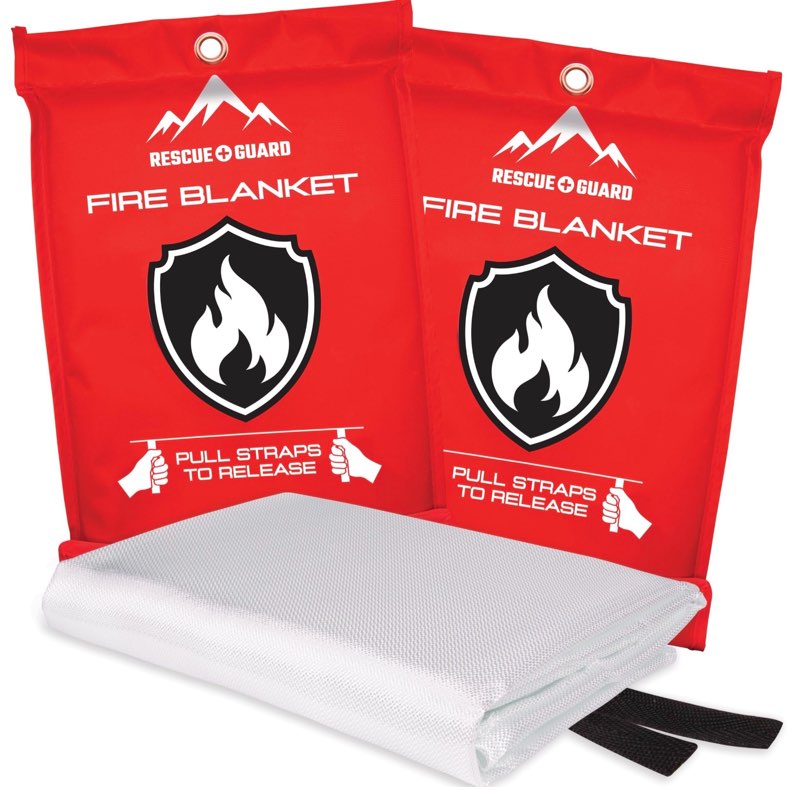 emergency fire blanket - 2-pack 40”x40” stay prepared with our fireproof blanket extinguish flames f