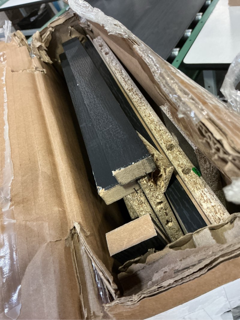 Condition photo showing As Is for mainstays parsons tv stand for tvs up to 50", black oak finish
