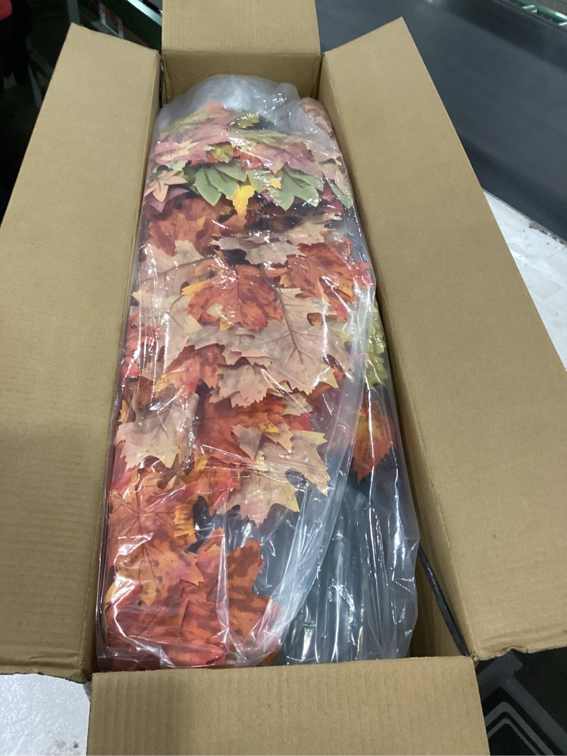 Condition photo showing New/Like New for Fall Artificial Tree-35in Halloween Tree - 2PCS Maple Tree Fake Fall Tree UV Resistant Plants with Planter for Fall Porch Decor Indoor and Outdoor Home Garden Decor (2, Orange Color)