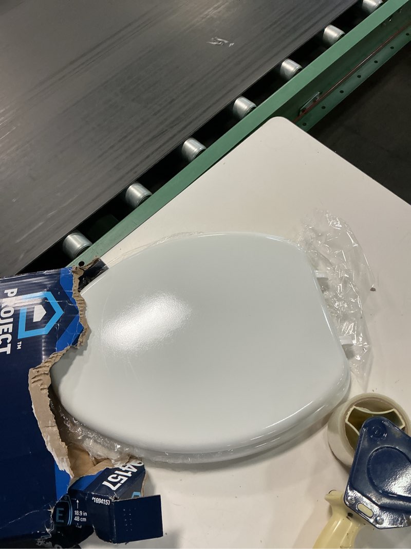 project source wood white elongated toilet seat