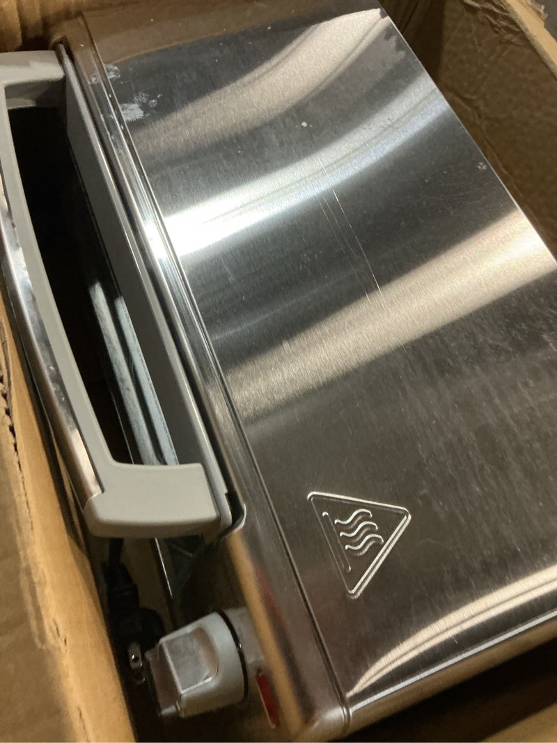 Condition photo showing As Is for black+decker 4-slice toaster oven with natural convection, stainless steel, to1760ss (to1760sst-1)