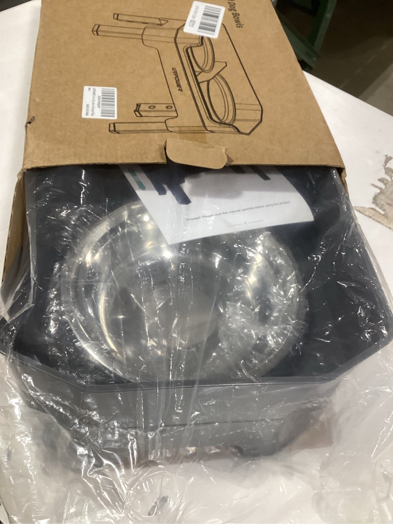 Condition photo showing Good Condition for URPOWER 3-in-1 Elevated Dog Bowls - Mess Proof Double Deck 4 Height Adjustable Raised Stand with 2 Stainless Steel Food Bowls and Licking Plate for Small Medium & Large Dogs Grey