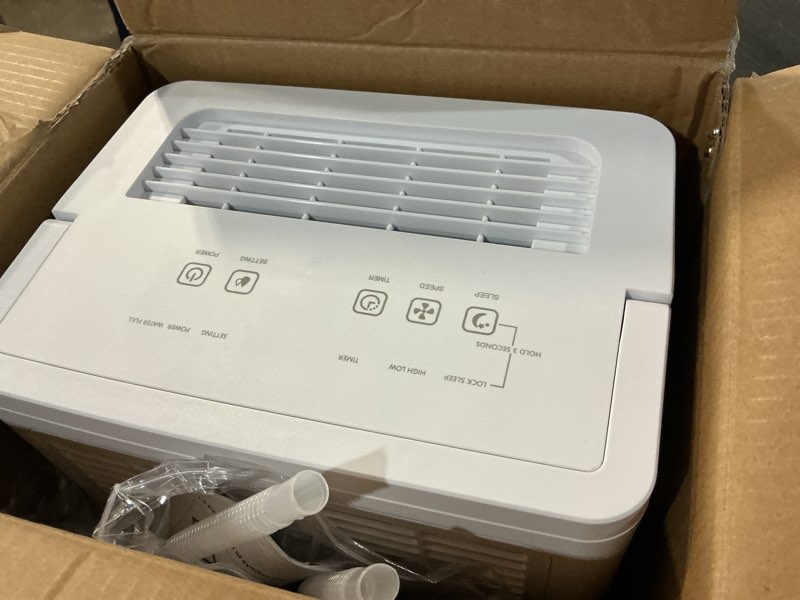 Condition photo showing Good Condition for deverse max 25 pints dehumidifier for home/bedroom/basement, 3000 sq.ft coverage, with drain hose, smart humidity control & large tank 25 pints 1500 sq. ft