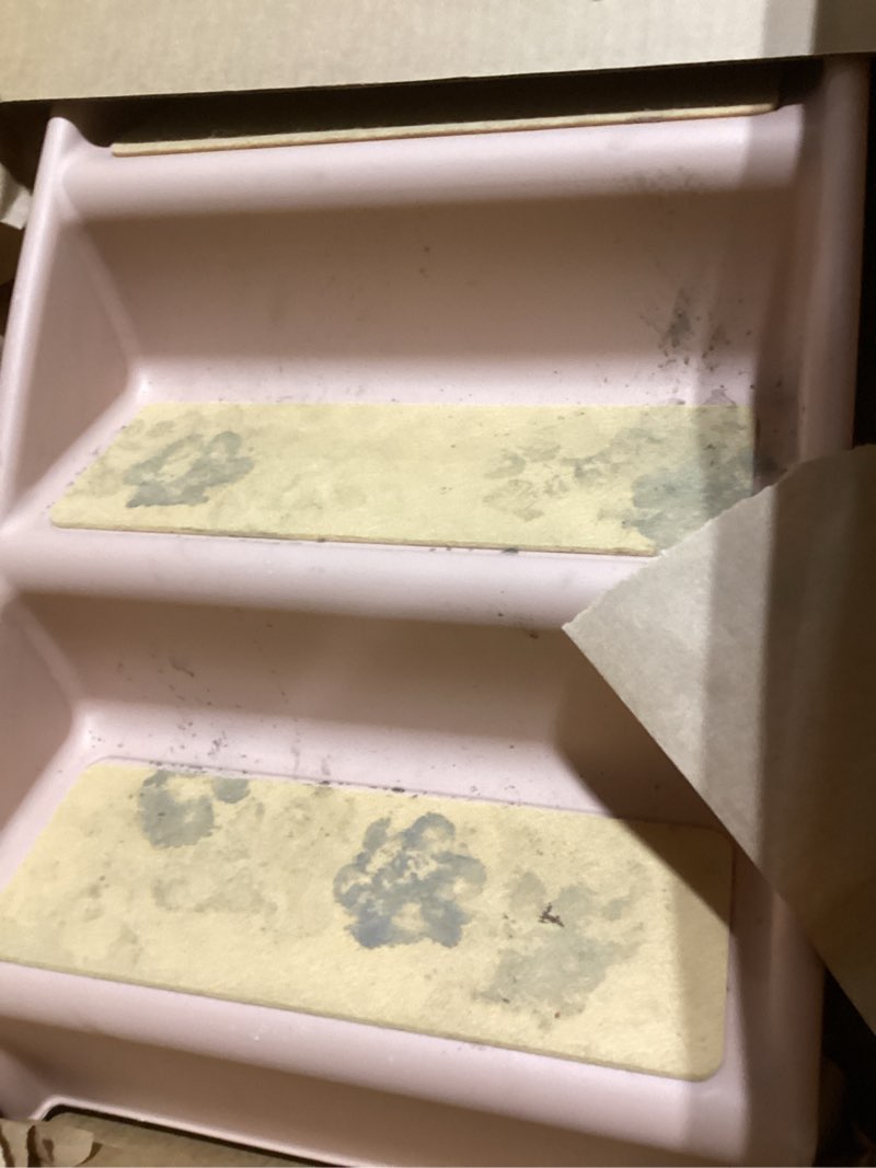 Condition photo showing As Is for Pet Stairs - Home and Vehicle Foldable Nonslip Dog Steps with 4-Step Design - For Puppies, Kittens, and Other Small Pets by PETMAKER (Tan)