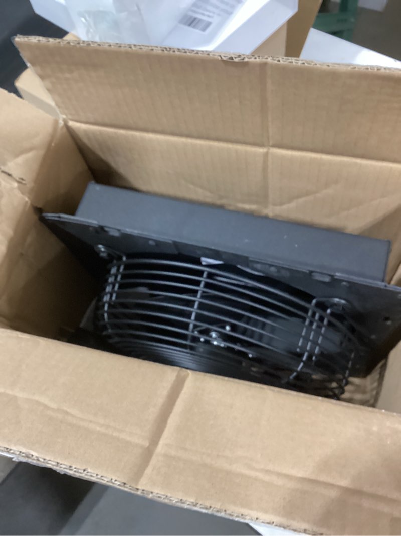 Condition photo showing As Is for HG Power 10 Inch Shutter Exhaust Fan with Speed Controller, 647CFM High-Speed Vent Fan with, 1400RPM Wall Mounted Attic Fan for Shed, Garage, Greenhouse Ventilation, Black 10 inch with Speed Controller AC Motor