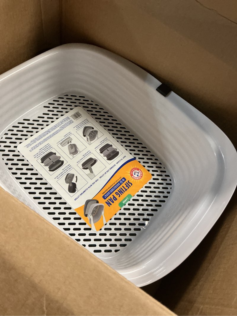 Condition photo showing Good Condition for arm & hammer large sifting litter box scoop free cat litter tray with microban, made in usa