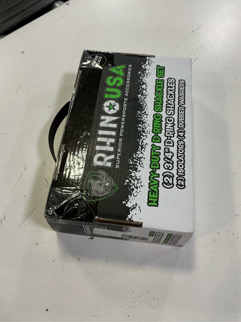 Condition photo showing New/Like New for rhino usa d ring shackles (2-pack) - 41,850lb break strength – heavy duty 3/4" clevis shackle with 7/8 pin for towing & off-road use - pairs with tow strap for vehicle recovery (black)