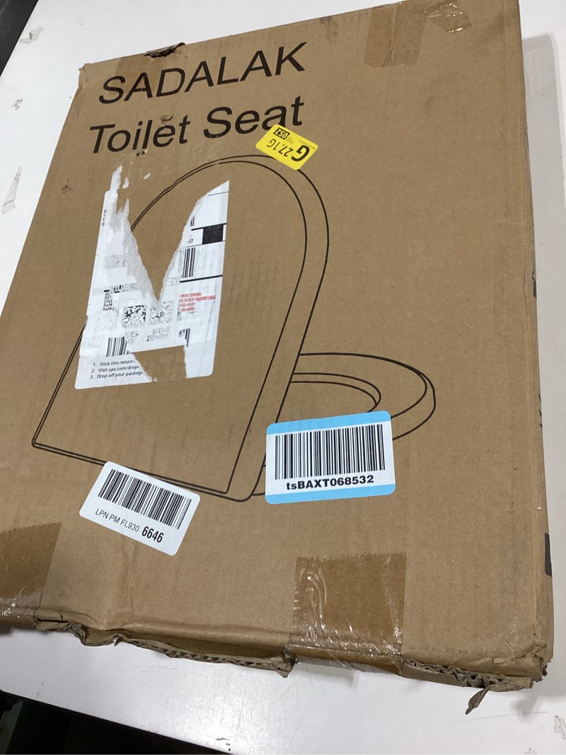 Condition photo showing Good Condition for sadalak soft close quick release toilet seat elongated- heavy duty adjustable stainless hinges, d/u shape toilet seats cover for easy cleaning & simple top fixing - white toilet lid
