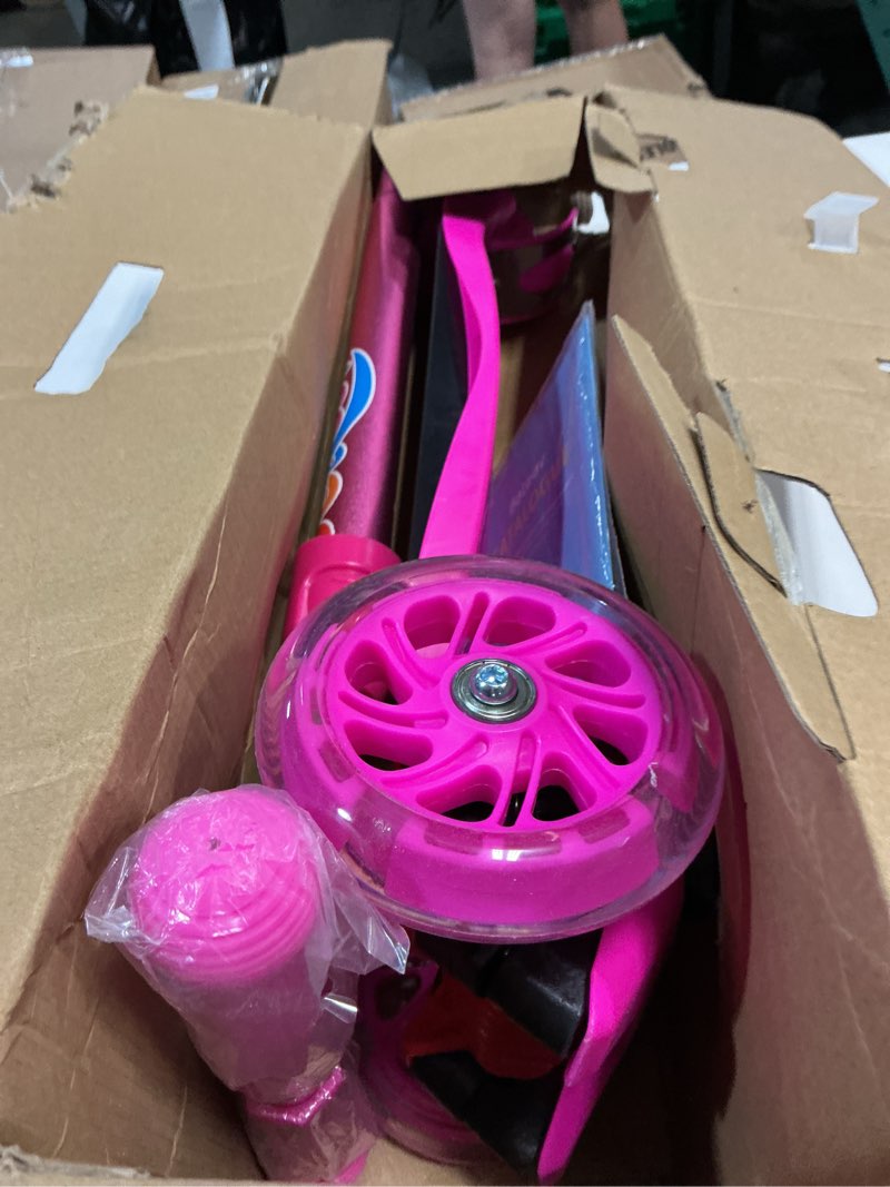 Condition photo showing Good Condition for beleev scooters for kids 3 wheel kick scooter for toddlers girls boys, 4 adjustable height, lean to steer, light up wheels, extra-wide deck, easy to assemble for children ages 3-12 rose pink