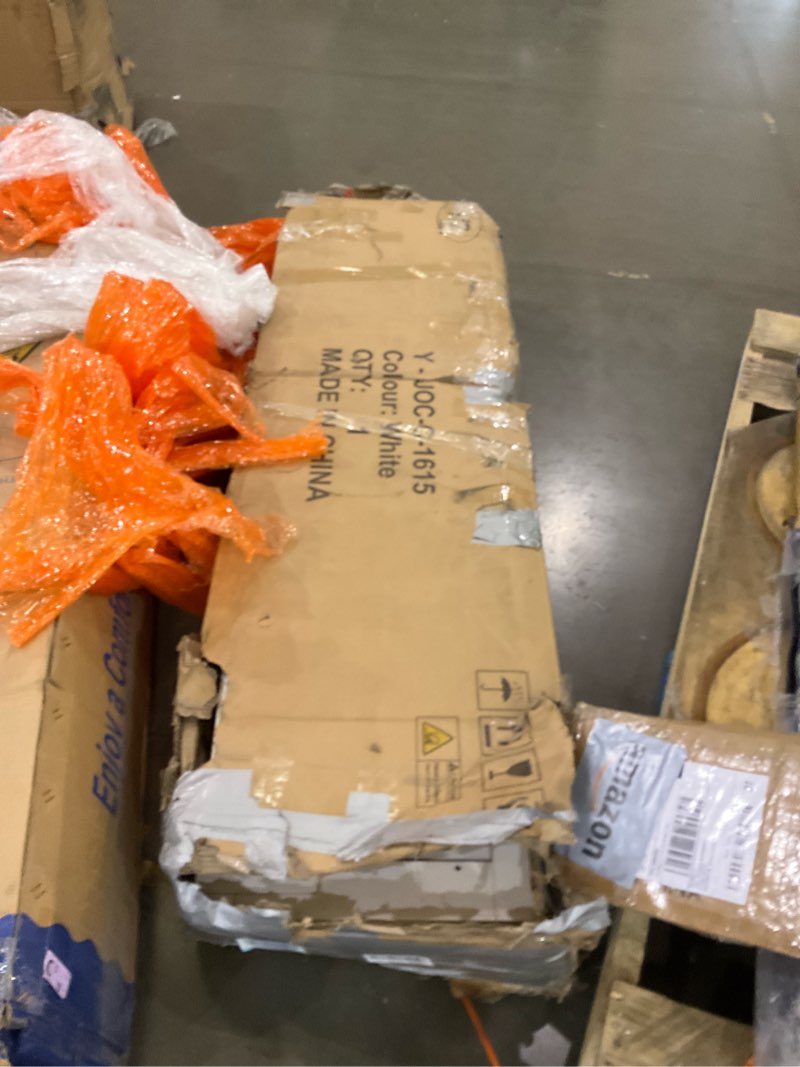 Condition photo showing As Is for 59'' Fireplace TV Stand with 3D Flame Electric Fireplace Heater, 34'' Tall Farmhouse TV Stand for 65