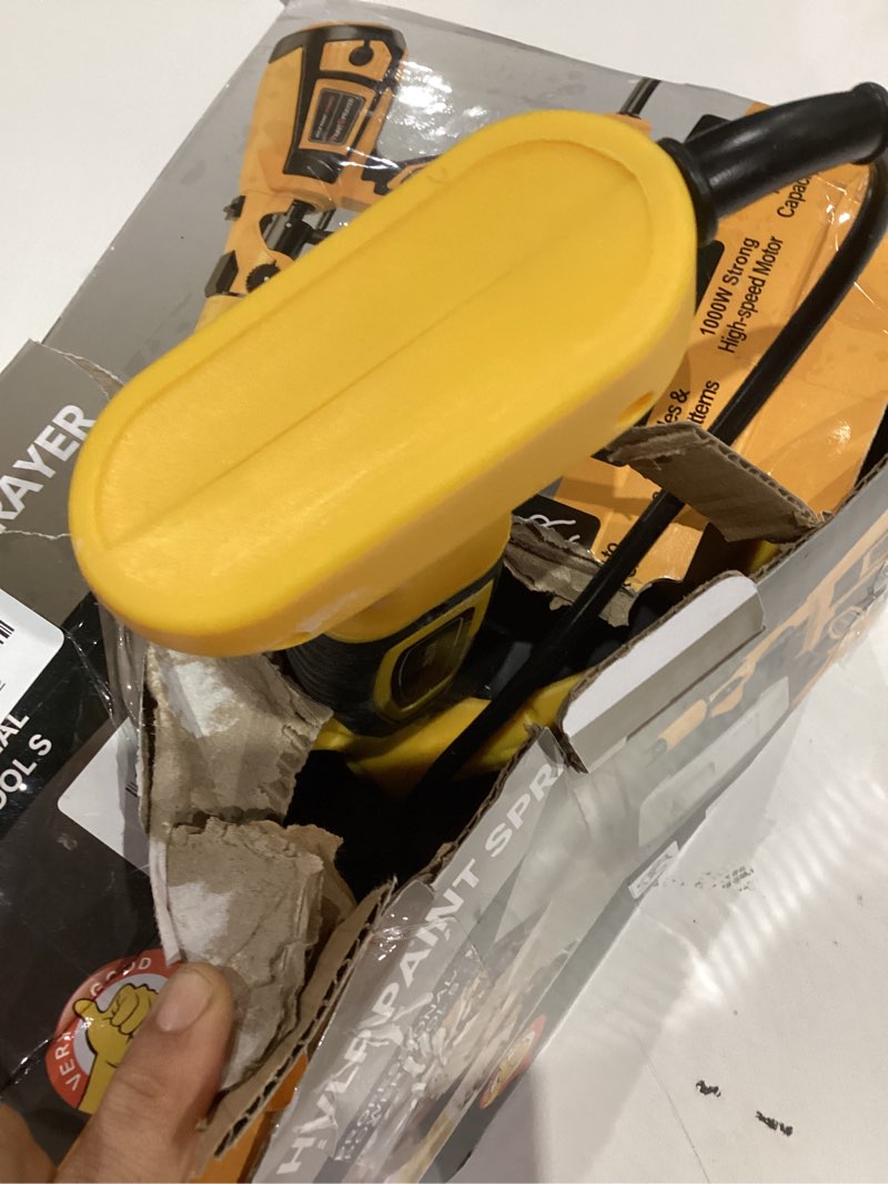 Condition photo showing As Is for paint sprayer tool 800w high power electric spray paint gun easy to clean for furniture cabinets fence walls door garden chairs yellow