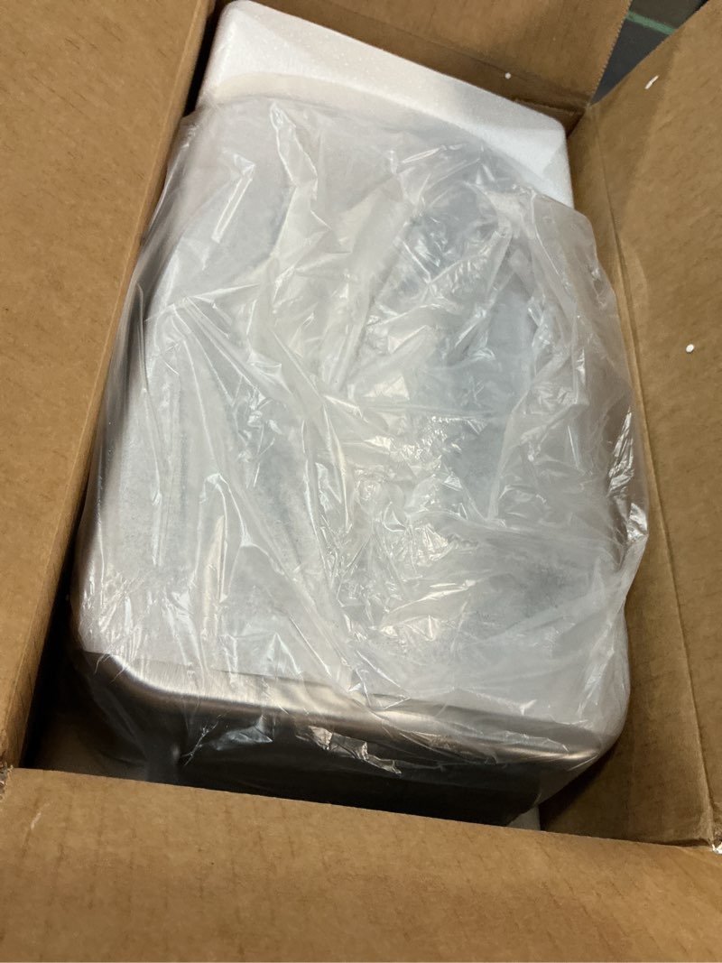 Condition photo showing Good Condition for WFRWFR 2.6 Gal Bathroom Trash Can with Soft Close Stay Open Lid, Small Rectangular 10L Stainless Ste