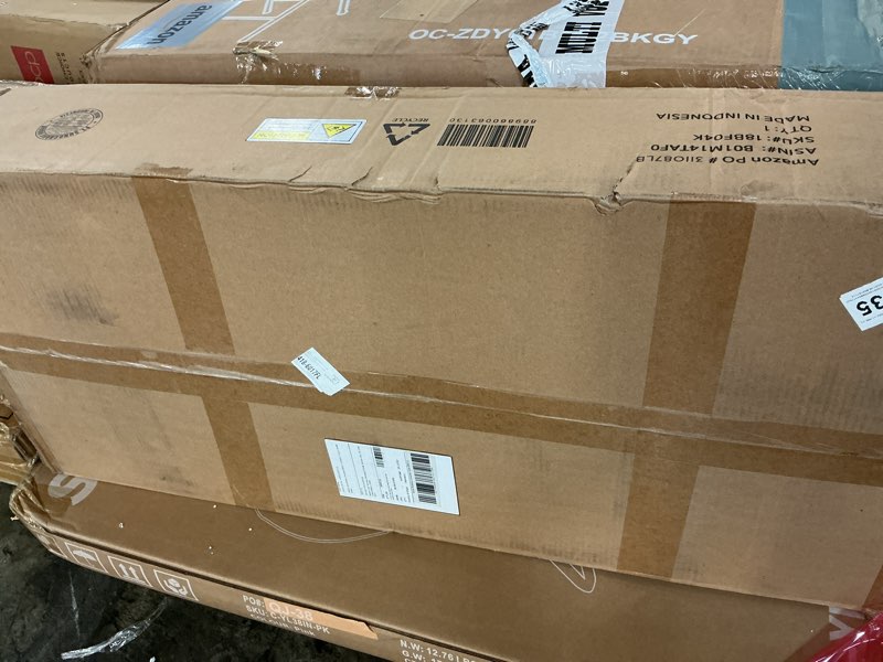 Condition photo showing New/Like New for olee sleep 18 inch heavy duty steel slat anti-slip support, easy assembly platform bed frame, noise free steel mattress foundation, maximum storage, no box spring needed, black, king size