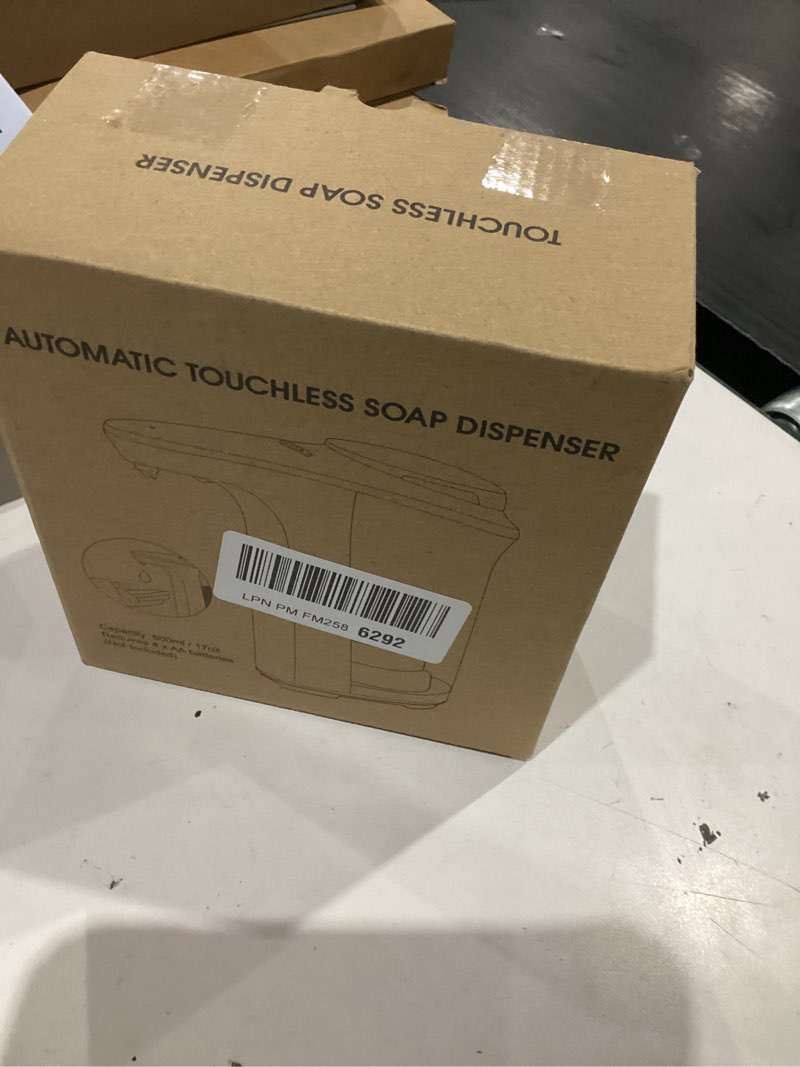 Condition photo showing New/Like New for automatic soap dispenser, touchless dish soap dispenser 17oz/500ml with infrared sensor, 5 adjustable soap levels, liquid dispenser for bathroom kitchen (silver)
