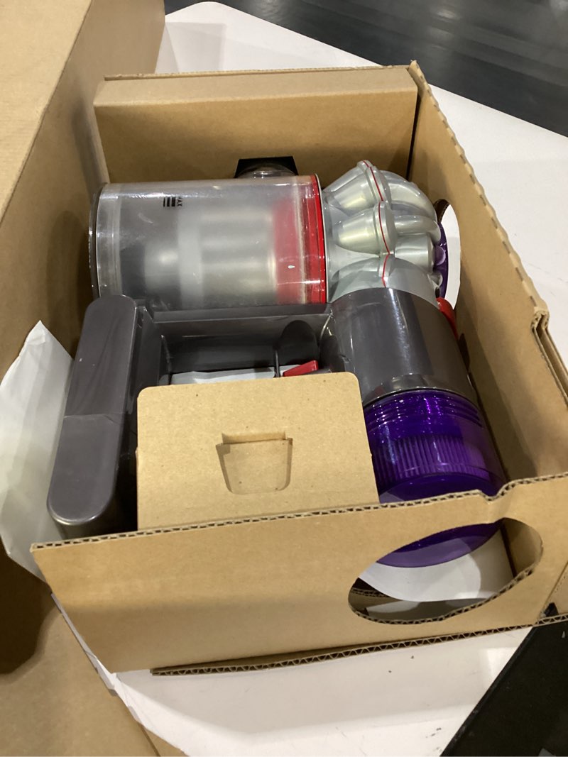 Condition photo showing As Is for used not tested dyson v8 plus cordless vacuum, cleans hard floors and carpets, detangles, converts to handheld, 115aw, 2 power modes, up to 40 minutes¹