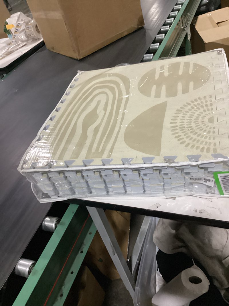 Condition photo showing New/Like New for popsykosy premium baby floor play mat - extra thick & cushioned 1 inch playroom foam mat, non-toxic odorless - 6 tiles - spacious 6x4 ft. - stylish & large, waterproof for kids & toddlers- desert sand 4 x 6 ft (1"thick) desert sand