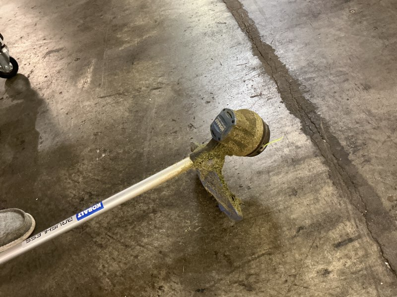 Condition photo showing As Is for kobalt brushless weed trimmer