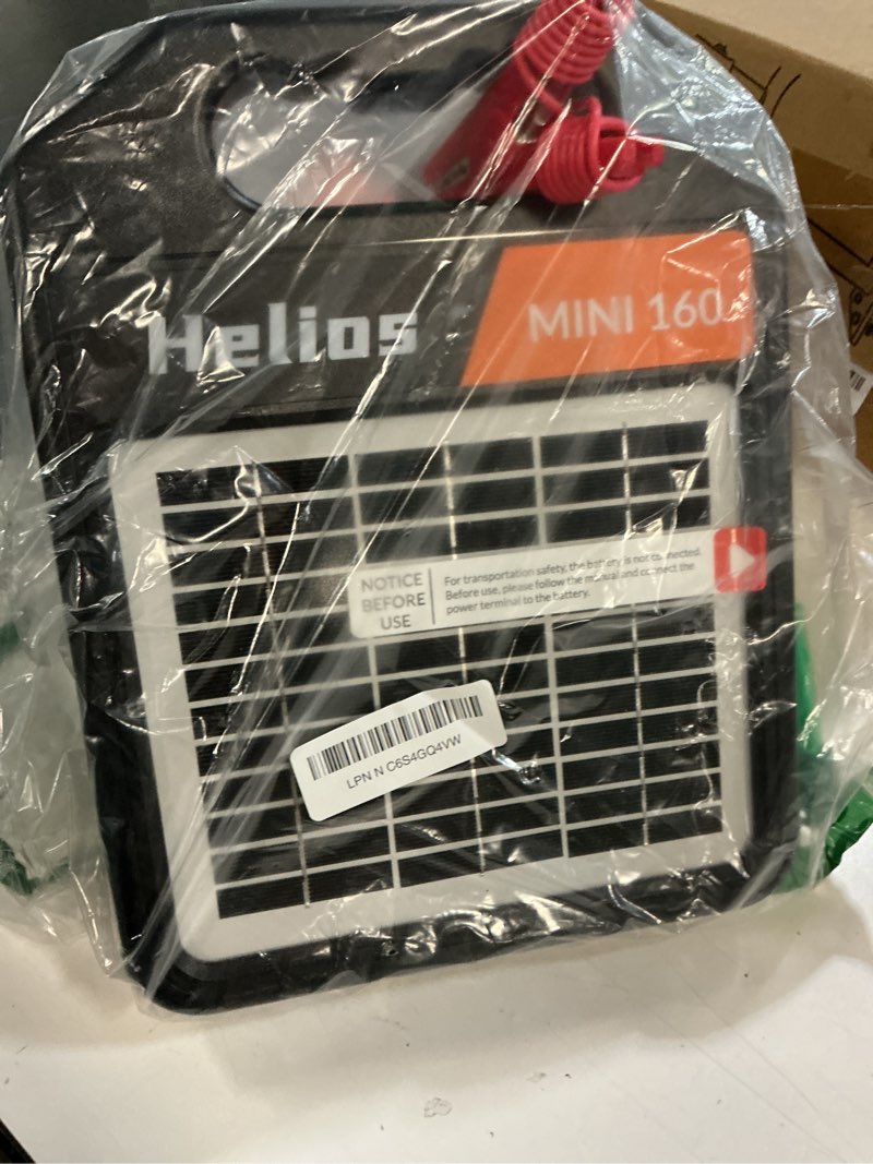 Condition photo showing Good Condition for 10 miles solar electric fence charger with day/night mode, 0.11j portable solar fence charger with rechargeable solar panel for 24-hour uninterrupted protection electric fence energizer mini160-rear switch