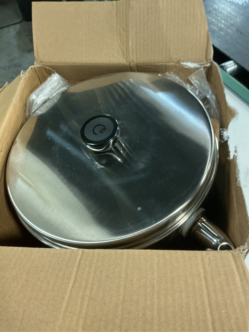 Condition photo showing As Is for culligan maxclear 2.25 gallon gravity water filter system, polished stainless-steel countertop water filter nsf/ansi certified to reduce microplastics, lead & total pfas, with 1 ceramic filter polished 2.25 gallons 1 filter