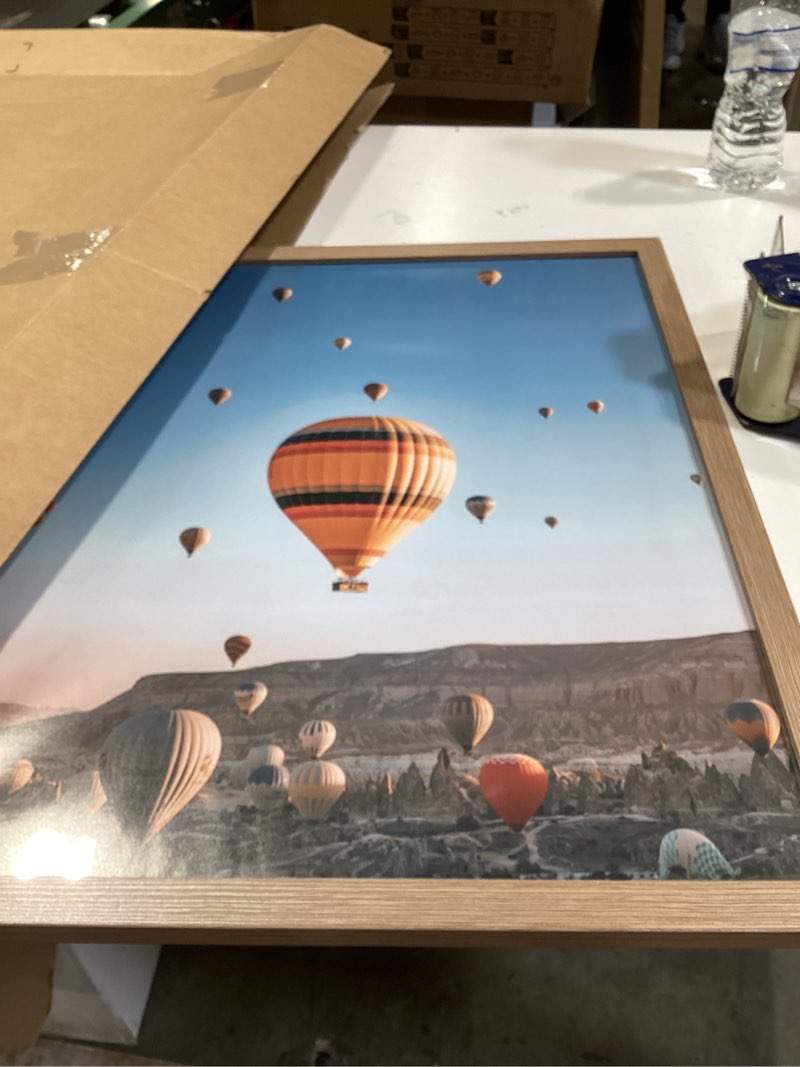 Condition photo showing Good Condition for 16x20 picture frame rustic brown with 14x18 mat for 40 x 50cm diamond art painting, display photo 14x18 with mat or 16 x 20 without mat, wall hanging large frame with plexiglass, rustic brown rustic brown 1