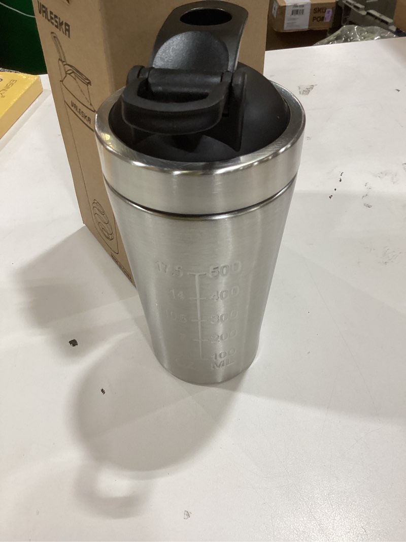 Condition photo showing Good Condition for VALESKA 20-Ounce Stainless Steel Protein Shaker Bottle With Wire Whisk - BPA Free, Leak-Proof, Dishwasher Safe, Perfect for Gym Workout Classic silver 20.0 Fluid Ounces