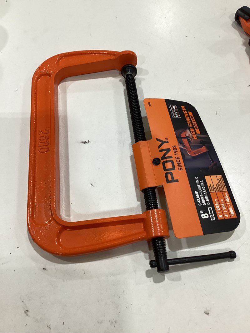 Condition photo showing As Is for pony 8-in 1000-lb c-clamp