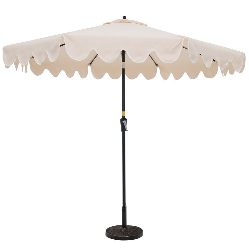 Arlmont & Co. 9 Ft Patio Umbrella 2-tier Market Table Umbrella With Sun-protective Canopy