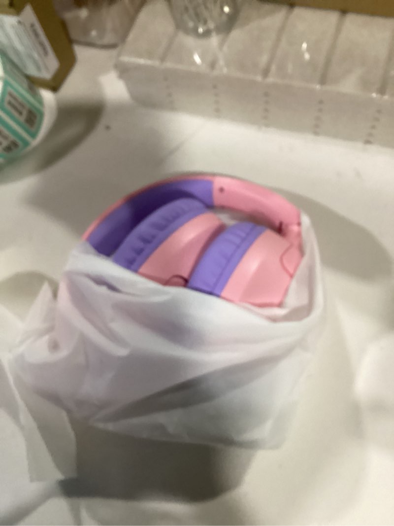 Condition photo showing New/Like New for kids bluetooth headphones, 85h wireless headphones for kids, colorful led lights, 85/94db safe volume limit, bluetooth 5.4, over ear toddler headsets with built-in mic for tablets airplane,pink