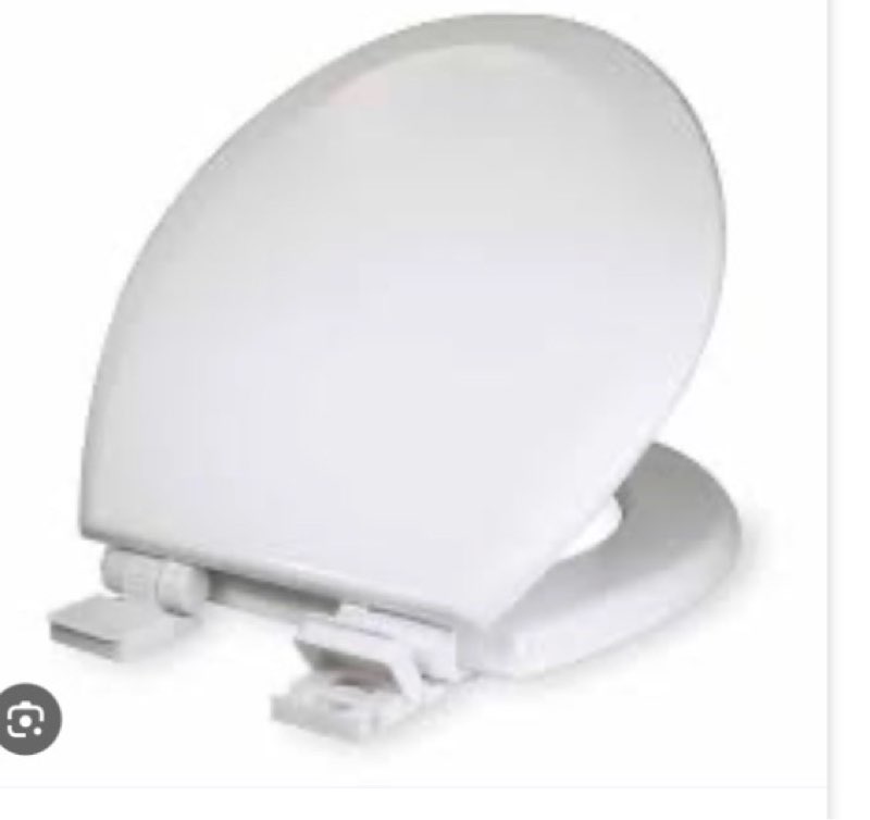 ( similar / damaged)Everflow TSPE1-W Standard White Elongated Plastic Toilet Seat - Adjustable Hinge