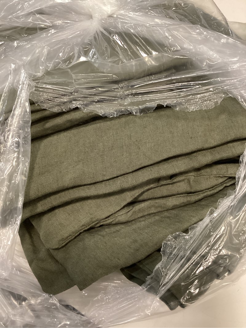 Condition photo showing Good Condition for european linen duvet cover set dusty olive king/cal king