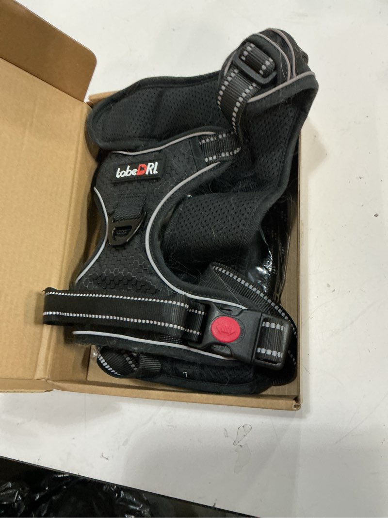 Condition photo showing As Is for No Pull Dog Harness Adjustable Reflective Oxford Easy Control Medium Large Dog Harness with A Free Heavy Duty 5ft Dog Leash Large Black Harness+Leash