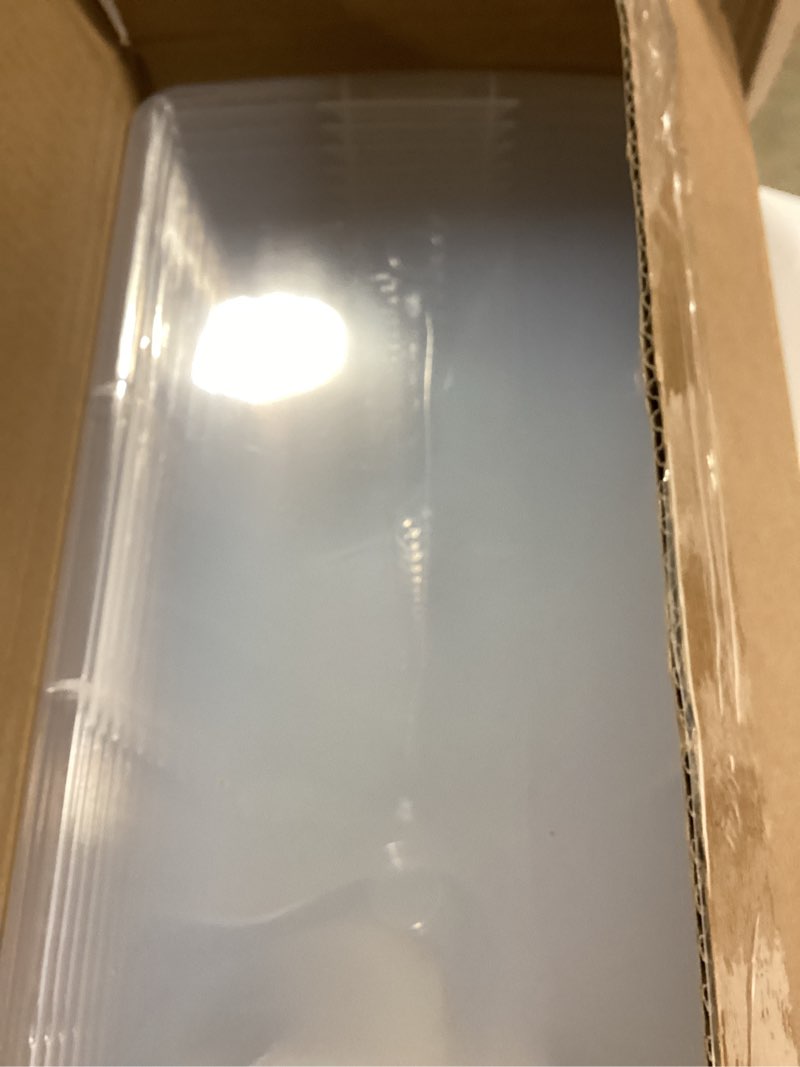 Condition photo showing Good Condition for 12 Pack 6 Quart Stackable Plastic Storage Shoebox, BPA-Free Nestable Container to Organize Shoes, See-Through Box for Home and Office, Multi-Purpose Storage Case (Transparent)