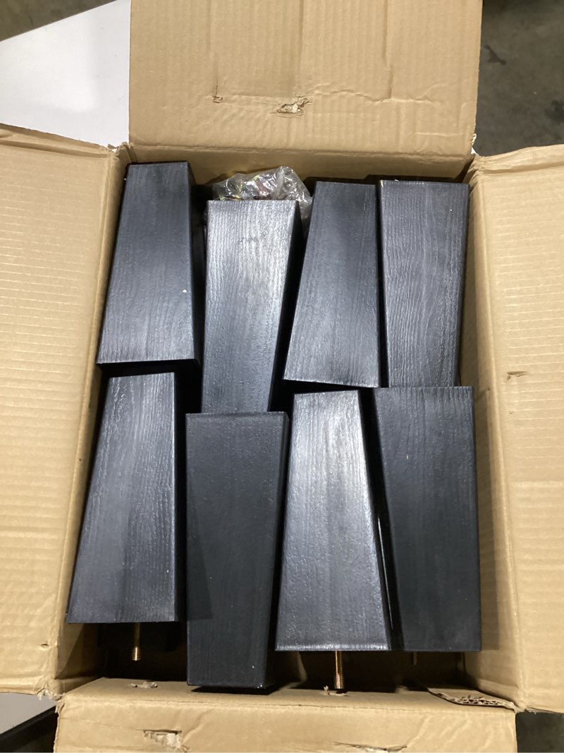 Condition photo showing Good Condition for TURSTIN Furniture Legs Plastic Sofa Couch Legs Square Tapered Feet Sofa Legs with M8 T-Nuts Screws for Legs Sofas Chairs Cabinets Dressers Beds, Black (16, 8 Inches) 8 Inches 16