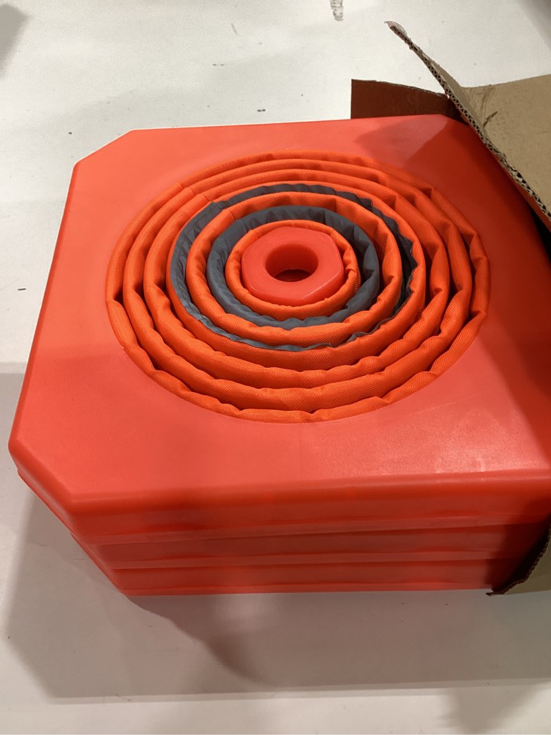 Condition photo showing Good Condition for tenkaiwick 18 inch 3 pack traffic cones, collapsible safety cones, multi purpose pop-up cones with reflective collar, orange cones for parking lot, driveway, driving training etc 18inch 3