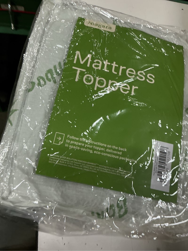 Condition photo showing New/Like New for ultra soft twin size mattress topper - viscose made from bamboo pillow top mattress pad for back pain relief - naturally cooling for hot sleepers, green green twin