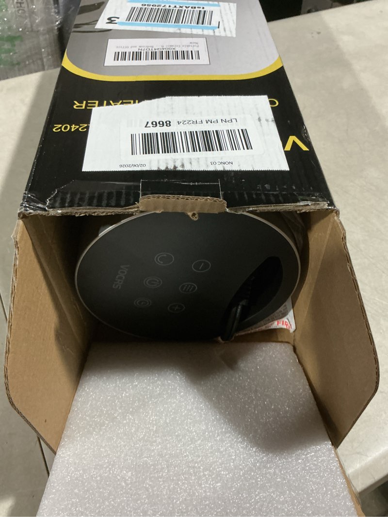 Condition photo showing As Is for Space Heater for Indoor Use with Remote - 70° Oscillating Tower Electric Heater, 24 Inchs, 12H Timer, 1500W Quiet PTC Ceramic Heating with Thermostat, Fast Safety Heat for Office, Home, Bedroom