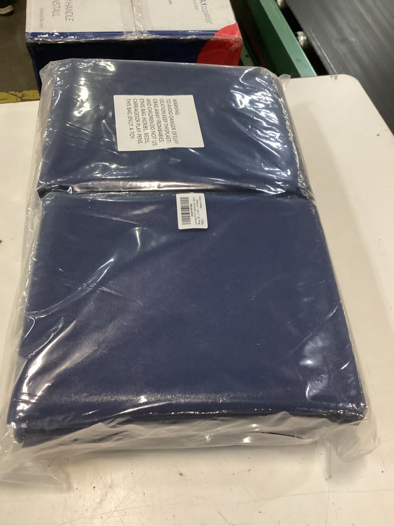 Condition photo showing New/Like New for homing rectangle vinyl tablecloth, waterproof spillproof plastic flannel backed table cloth, wipe clean table cover for dining, buffet parties and camping, 4th of july (navy blue, 60" x 120") 120" x 60" (rectangular) navy blue 1
