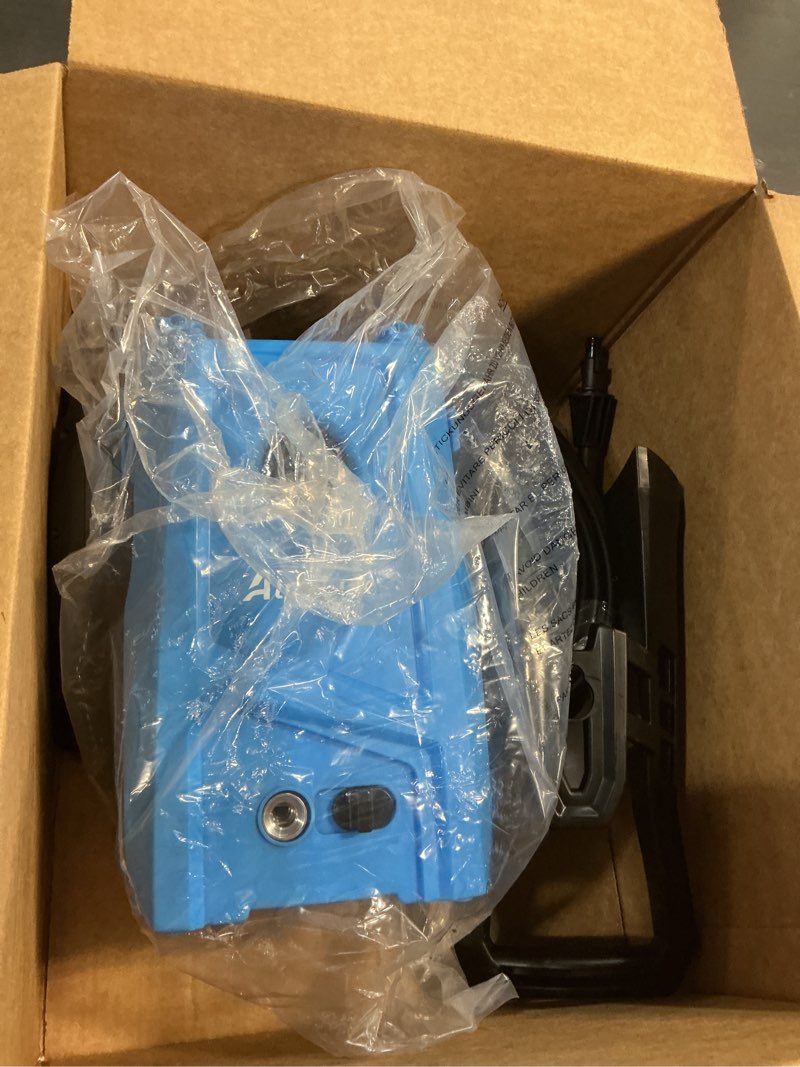 Condition photo showing As Is for Electric Pressure Washer Power Washer Electric Powered Power Wash Power Washers with Adjustable Nozzle, Pressure Cleaning Machine with Foam Cannon for Cars, Fences, Driveways, Patios, Home Cleaning Navy